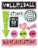 Me & My Big Ideas Soft Spoken Themed Embellishments, Volleyball Glitter Girl