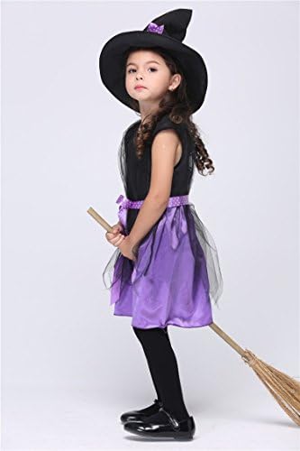 YiCos Child's Costume Medium Kids Girl Witch Halloween Cosplay For 5-7 Years (Size L(46-50in))