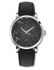 SPRAWL Aanalog Fashion Series Silver Ladies Watches of Genuine Black Leather Strap,Unique Wrist Watch for Women Girls Designed with Grey stones