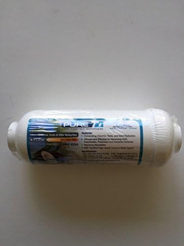 PURE T IL-6W-C-EZ14 REVERSE OSMOSIS 6 x 2 IN-LINE CARBON FILTER 1/4" QUICK CONNECT ENDS FITS MOST REVERSE OSMOSIS WATER TREATMENT SYSTEMS