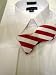 100% Silk Red & White Stripe Self-Tie Bow Tie Nebraska / Oklahoma / Alabama College T...