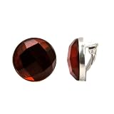 Baltic Cherry Amber Sterling Silver Faceted Clip On Earrings