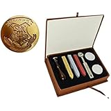 New Vintage Harry Potter Hogwarts School Badge Wax Seal Stamp Sticks Melting Spoons Candles Set