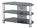 Zyon Glass Stand For Plasma & LCD TV Up To 37-Inch or 65kg - Black Glass With Silver Legs & Cable Management Panel  from Zyon