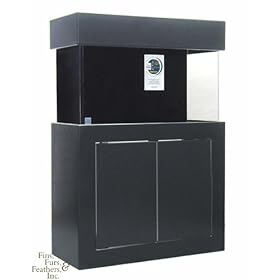 Clear-for-Life Rectangle 55 Gallon Acrylic Aquarium (Black) w/ LS Black MDF Stand & Canopy