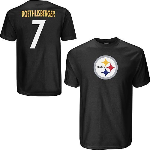 Reebok Pittsburgh Steelers Ben Roethlisberger Name & Number T-Shirt Medium