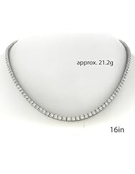 Ladies Sterling Silver row of White CZ Necklace 21.2g
