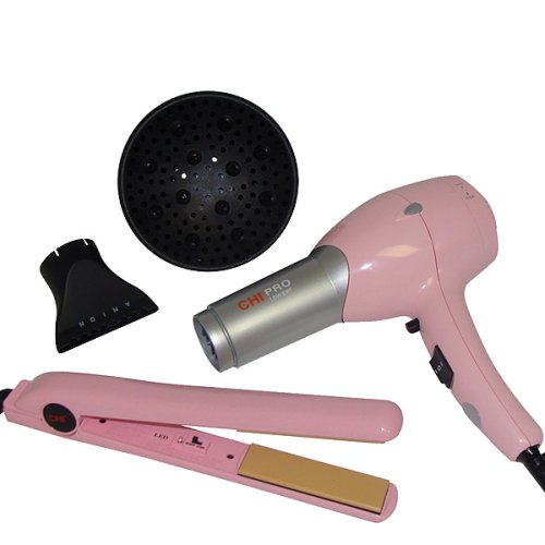 Apparel: CHI Flat Iron and Dryer Set by Farouk   Pink