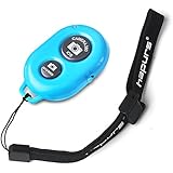Hapurs Bluetooth Wireless Remote Control Camera Shutter Release Self Timer for iPhone 5S 5C 5 4S 4, iPad Air Mini, Samsung Galaxy S5 S4 S3 Note Tab, Google Nexus, HTC, Sony and other iOS Android Phones - Blue