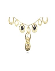 14K Yellow Gold Matte-Finish Hand-Crafted Y-Shaped Necklace, Designed with Dangling Open Oval Stations, and Enhanced with Citrine and Smokey Topaz Brioletes.