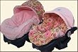Infant Car Seat Cover Kleo Sage & Pink Minky