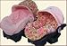 Baby : Infant Car Seat Cover Kleo Sage & Pink Minky