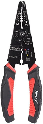 JawayTool 8" Electrical Wire Strippers Crimpers Tools Pliers Insulated with Cutter - Lifetime Warranty