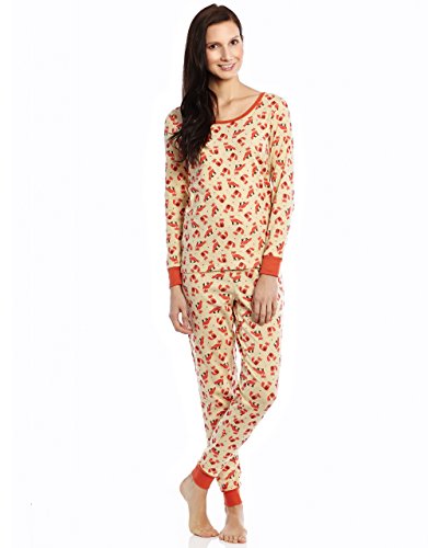 Women 2 Piece Pajama Fox Medium