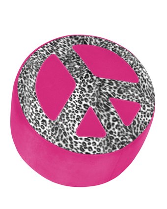 Peace Ottoman Hot Pink and Zebra
