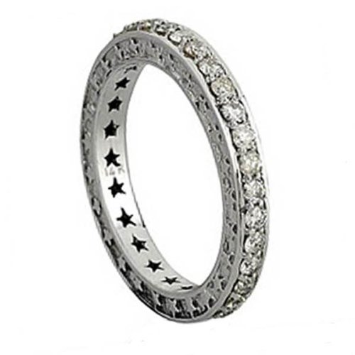 14k White Gold Round Diamond Ladies Anniversary 