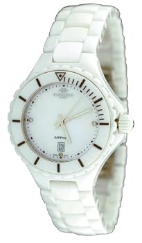Oniss #ON8011-L7 Women's Ligaro Collection White Ceramic Watch