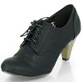 Dekorative Damen Schn�rrschuhe Pumps mit Trichterabsatz GM-01