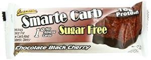 NuGo Smarte Carb Bar, Chocolate Black Cherry, 1.76-Ounce Bars (Pack of 12)