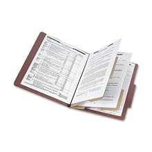 ACCO 16036 ACCO Pressboard 25-Point Classification Folder, Lgl, 6-Section, Earth Red, 10/Bx