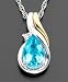 14k Gold & Sterling Silver Blue Topaz (1 ct. t.w.) & Diamond Accent Pendant