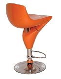 Alphaville Design BS-LENO-GO Leno Bar Stool, Gloss Orange