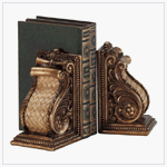 ORNATE SCROLL BOOKENDS