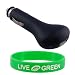 Non-OEM Black Universal USB Car Charger Compatible with Amazon Kindle 2 eBook / Book Reader + Bonus Young Micro TM - Live Green WristBand