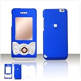 PCMICROSTORE Brand Sony Ericsson W580 S500 Dark Blue Rubberize Texture Snap-On Crystal Case Cover wi...