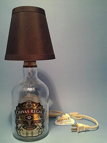 Chivas Regal Liquor Bottle Table Lamp W/ Black Shade