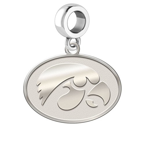 Iowa Hawkeyes Natural Finish Logo Cut Out Dangle Charm Fits All European Style Charm Bracelets.