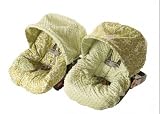 INFANT CAR SEAT COVER AVOCADO DAMASK & SAGE MINKY DOT