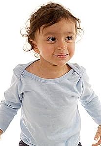 Organic Infant Long Sleeve Lapover Tee Baby 1x1 Rib, Organic Natural, 3 -6 Months