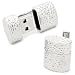 Hammered Silver Oval USB Cufflinks