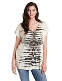 Calvin Klein Jeans Women's Plus-Size Zebra Stripes Tee, Oatmeal Heather, 3X