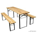 Ensemble table et bancs en bois 177 x 46 x 75 cm et 177 x 23 x 46 cmpar Jago