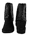 Soda Women's Bling Comfy Casual Flat Ankle Boots in Black Sequin