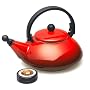 Le Creuset Zen Tea Kettle with free 6 pack of Republic of Tea, Cherry Red