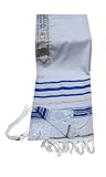 Tallis Prayer Shawl 24/72 Blue Silver or Gold Imported From Israel