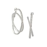 Sterling Silver Cubic Zirconia Criss-Cross Hoop Earrings By Crislu