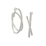 Crislu Sterling Silver Cubic Zirconia Criss-Cross Hoop Earrings