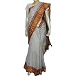 Designer Sari Cotton Printed Indian Clothing Off-White