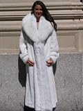 GLAMOROUS NEW WHITE MINK FUR COAT sz12 #10762
