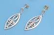 Two-Tone Sterling Silver Earrings - Fleur de Lise - 32 mm
