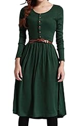 Cotton/Knit Spring Summer Long Sleeves Party Dress 