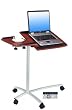 Mobile Laptop Desk-Sturdy Steel Frame-Mahogany Grain/Silver (Mahogany/Silver) (30" to 47"H x 32"W x 17"D)