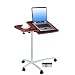 Mobile Laptop Desk-Sturdy Steel Frame-Mahogany Grain/Silver (Mahogany/Silver) (30" to 47"H x 32"W x 17"D)