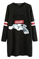 Long Sleeves Striped Print Spring Winter Embroidered Sweater  Dress