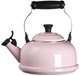 Le Creuset Enamel-on-Steel 1-4 5-Quart Whistling Kettle, Pink