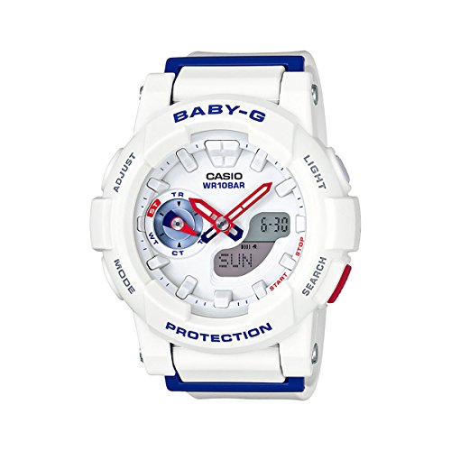Casio Ladies BGA185TR-7A Baby-G Analog-Digital Quartz White Watch
